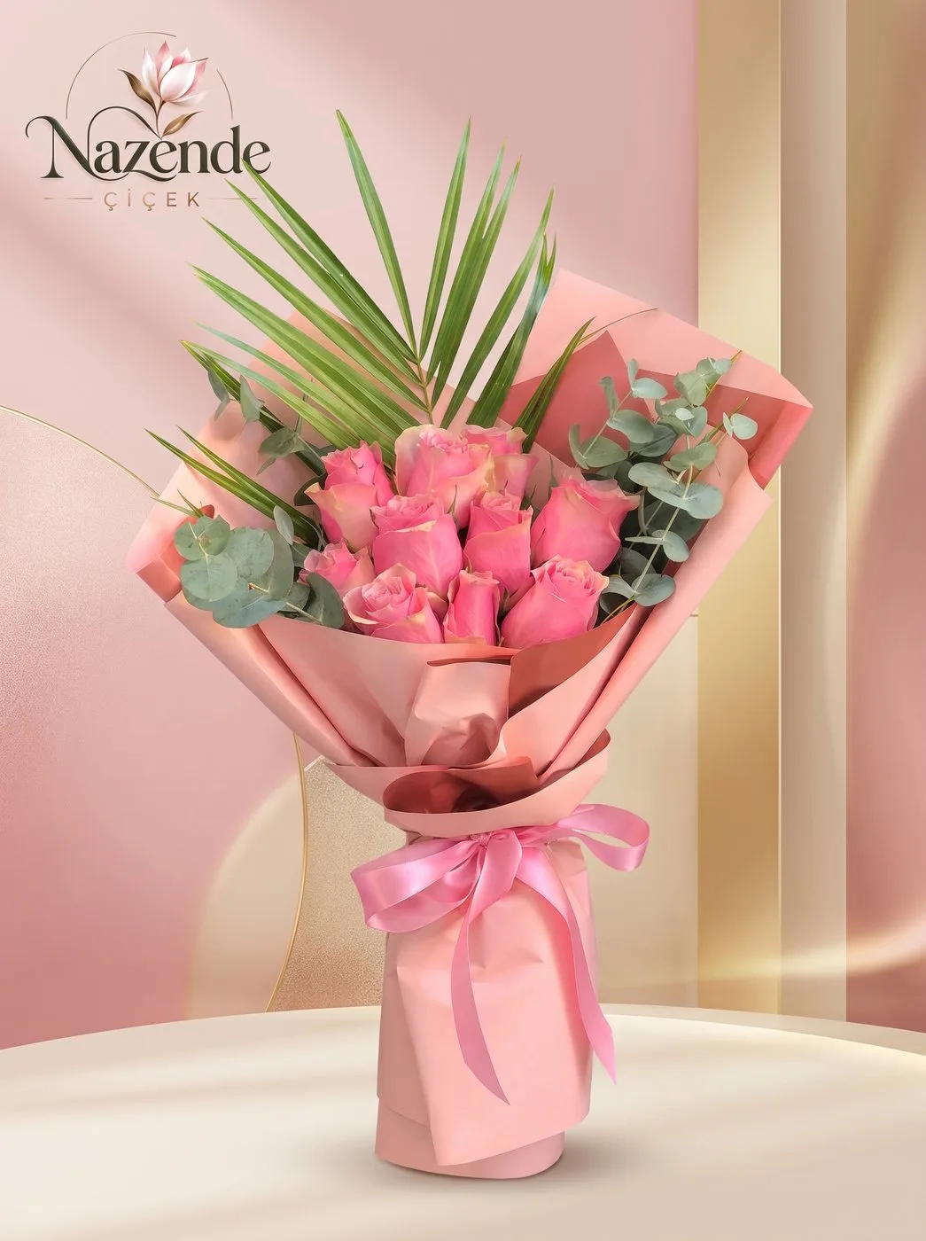 10 Pembe Gül Buketi – İthal – Bursa çiçek siparişi