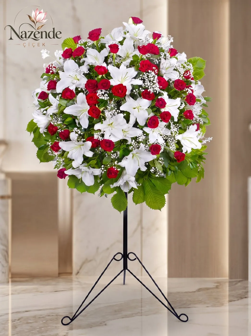 Ferforje Kırmızı Gül Lilium Buketi – Bursa çiçek siparişi