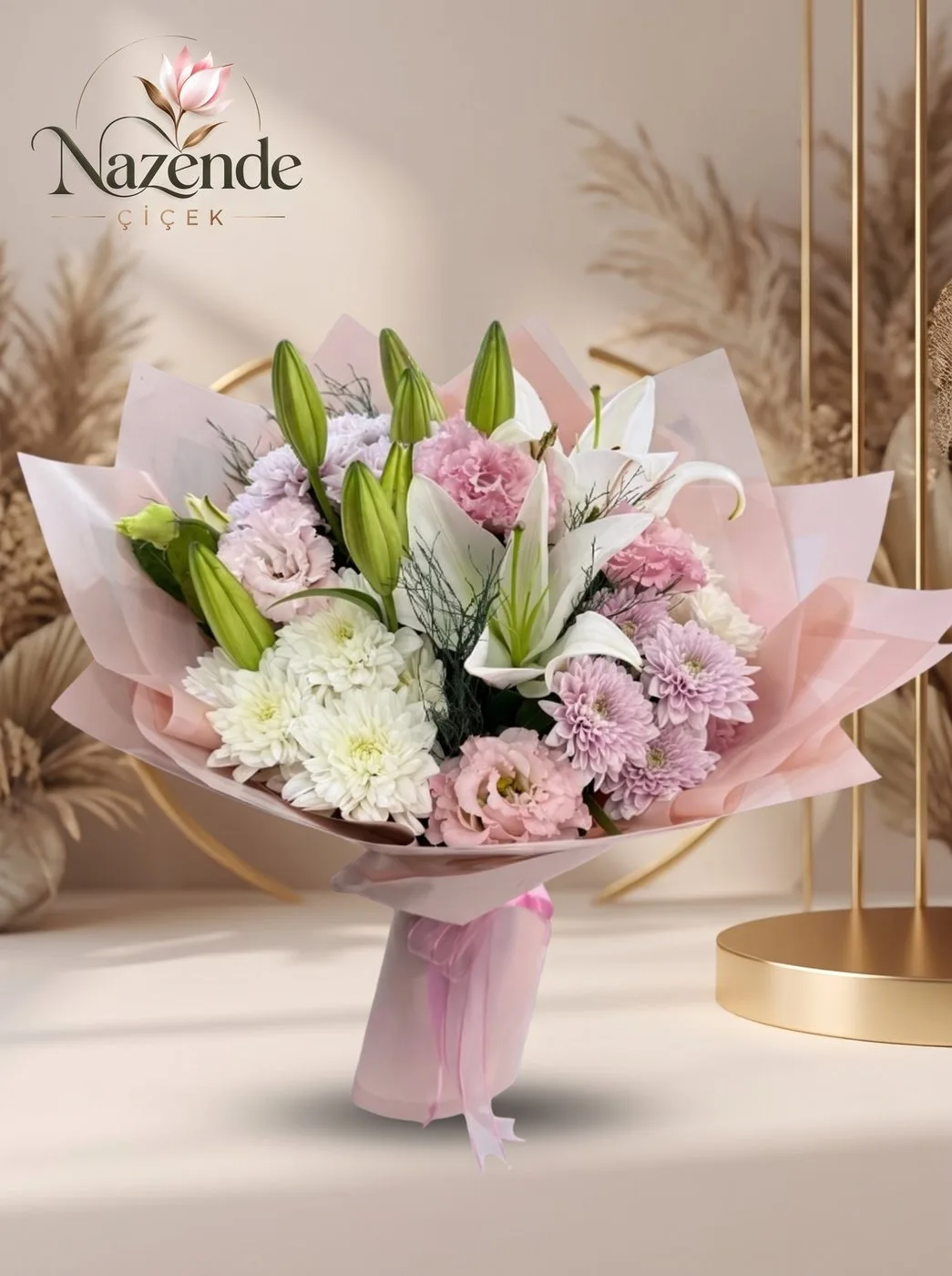 Lilium ve Kasımpatı Buketi – Bursa çiçek siparişi