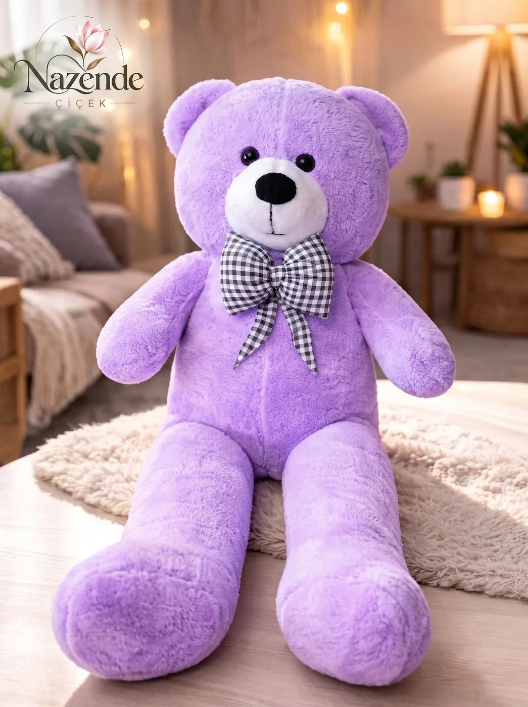 Peluş Ayıcık 100 cm – Lila – Bursa çiçek siparişi